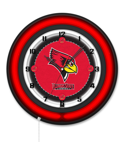 Illinois State University Black Case Neon Clock