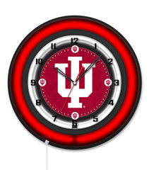 Indiana University Black Case Neon Clock