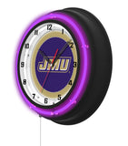 James Madison University Black Case Neon Clock