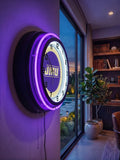 James Madison University Black Case Neon Clock