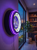 James Madison University Black Case Neon Clock
