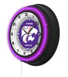 Kansas State University Black Case Neon Clock