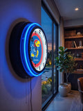 University of Kansas Black Case Neon Clock