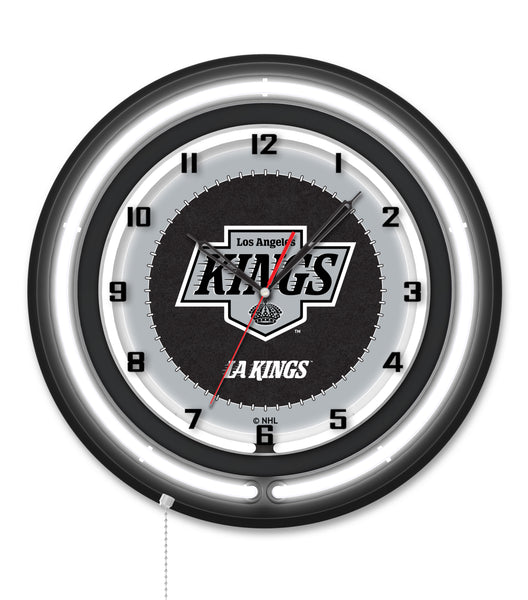 Los Angeles Kings Black Case Neon Clock