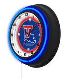 Louisiana Tech University Black Case Neon Clock