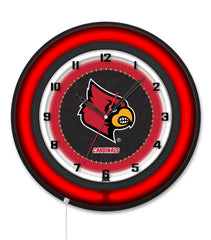 University of Louisville Black Case Neon Clock