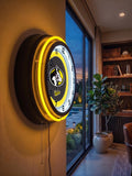 Michigan Tech University Black Case Neon Clock