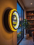 Michigan Tech University Black Case Neon Clock