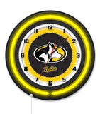 Michigan Tech University Black Case Neon Clock