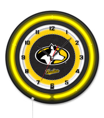 Michigan Tech University Black Case Neon Clock