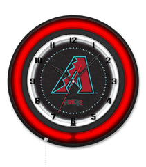 Arizona Diamondbacks Black Case Neon Clock