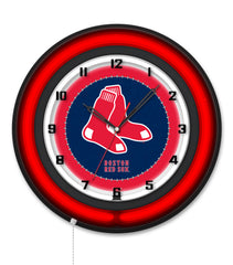 Boston Red Sox Black Case Neon Clock