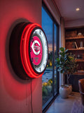 Cincinnati Reds Black Case Neon Clock