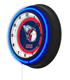 Cleveland Guardians Black Case Neon Clock