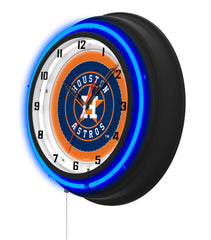 Houston Astros Black Case Neon Clock