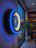 Houston Astros Black Case Neon Clock