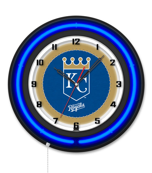 Kansas City Royals Black Case Neon Clock