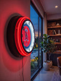 Los Angeles Angels Black Case Neon Clock