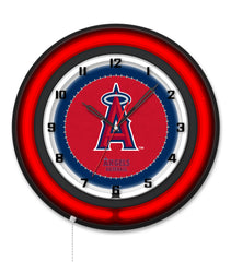 Los Angeles Angels Black Case Neon Clock