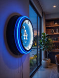 Los Angeles Dodgers Black Case Neon Clock