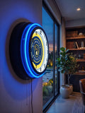 Milwaukee Brewers Black Case Neon Clock