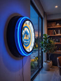 New York Mets Black Case Neon Clock
