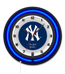 New York Yankees Black Case Neon Clock