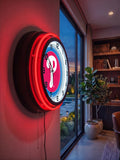 Philadelphia Phillies Black Case Neon Clock