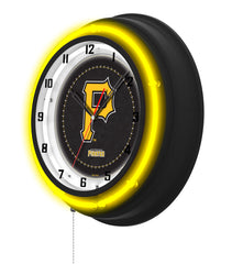 Pittsburgh Pirates Black Case Neon Clock