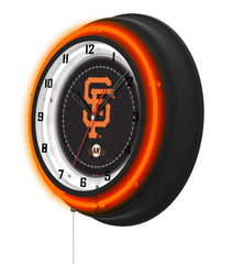 San Francisco Giants Black Case Neon Clock