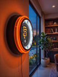 San Francisco Giants Black Case Neon Clock