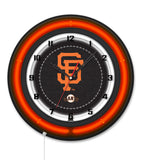 San Francisco Giants Black Case Neon Clock