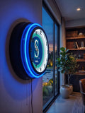 Seattle Mariners Black Case Neon Clock