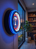 Texas Rangers Black Case Neon Clock