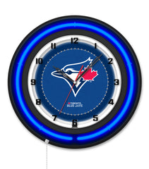 Toronto Blue Jays Black Case Neon Clock