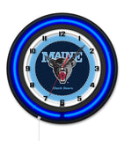University of Maine Black Case Neon Clock