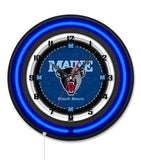 University of Maine Black Case Neon Clock