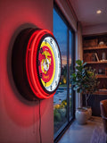 United States Marine Corps (Red/Yellow) Black Case Neon Clock