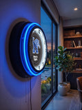 University of Memphis Black Case Neon Clock