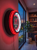 Miami University (OH) Black Case Neon Clock