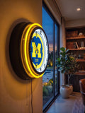 University of Michigan Black Case Neon Clock