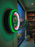 Minnesota Wild Black Case Neon Clock