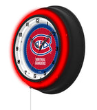 Montreal Canadiens Black Case Neon Clock