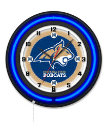 Montana State University Black Case Neon Clock