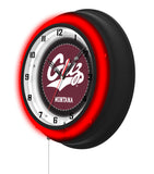 University of Montana 19| Black Case Neon Clock