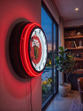 University of Montana Black Case Neon Clock