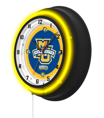 Marquette University Black Case Neon Clock