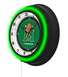 Marshall University Black Case Neon Clock