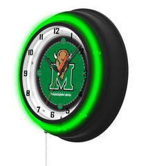 Marshall University Black Case Neon Clock