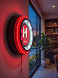 University of Maryland Black Case Neon Clock